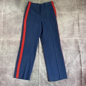 Men's Vintage 60's USMC Marines Navy Blue Red Wool Gabardine Tuxedo Pants Sz 30